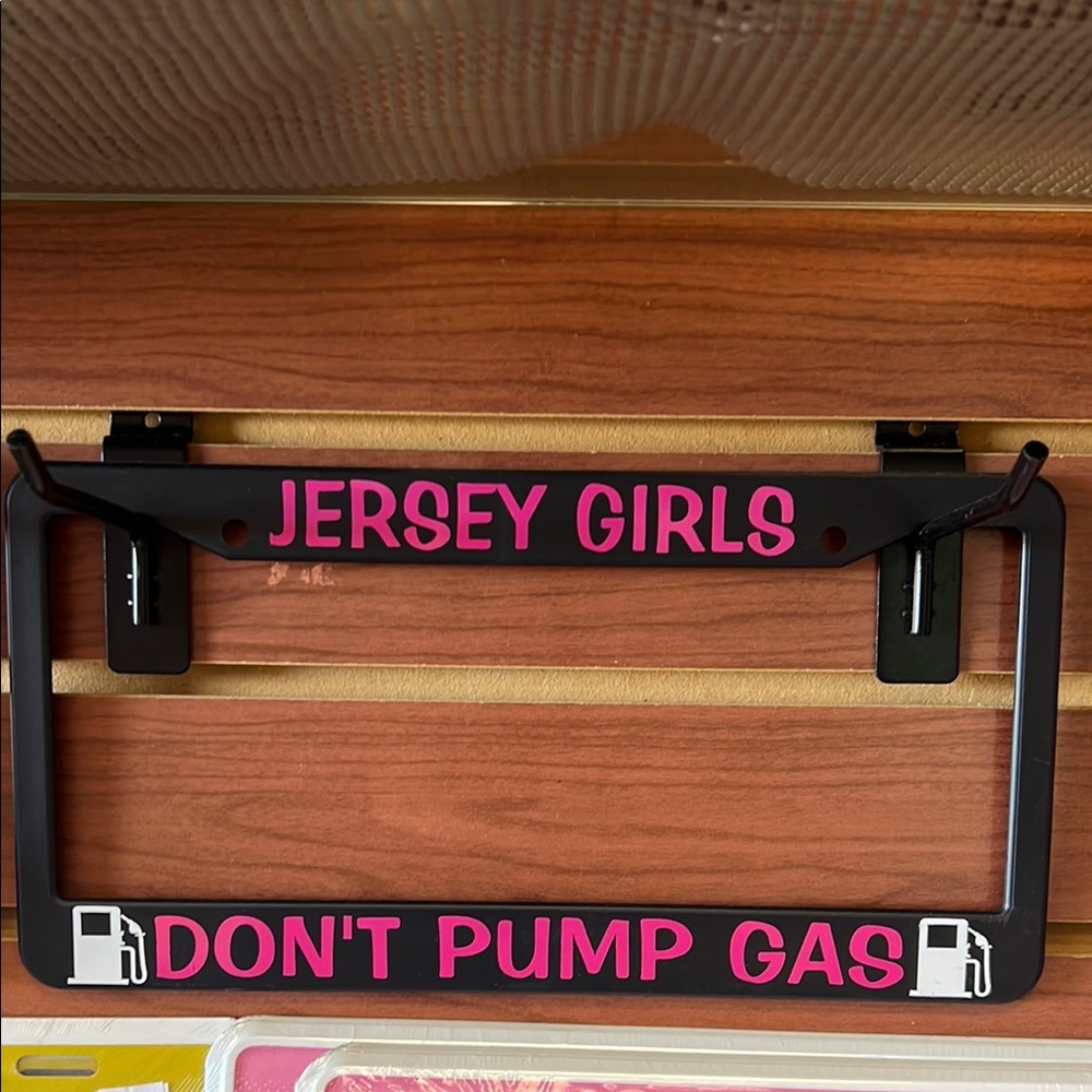 Black and Pink License Plate Frame Jersey girls Don’t Pump Gas ⛽️